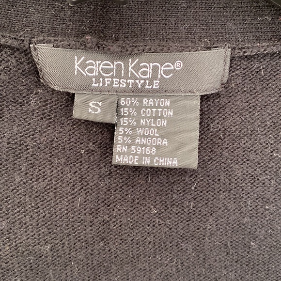 Karen Kane Vintage Tie Waist Black Beaded Cardigan. Size S - Picture 5 of 7